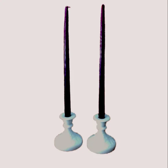 Vintage Milk Glass Candlestick Holders Harvest Grape Matching Set Rustic Decor - Picture 4 of 9